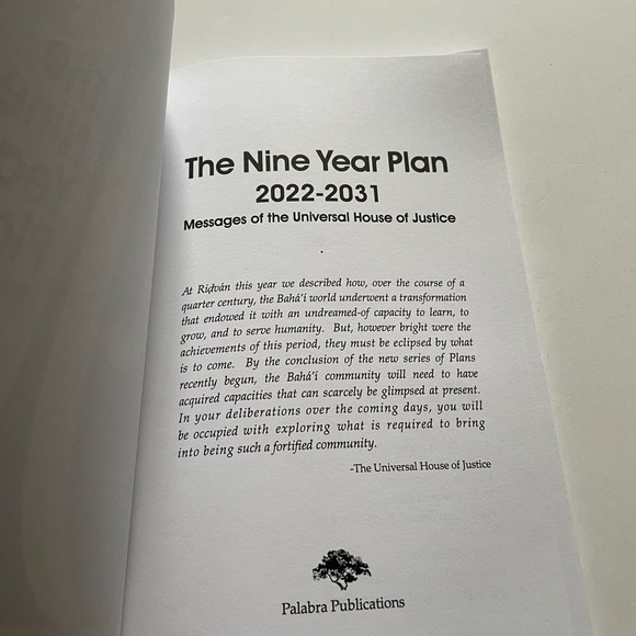 The Nine Year Plan 2022-2031, Baha’i Soft Paperback Book, New - Picture 2 of 3